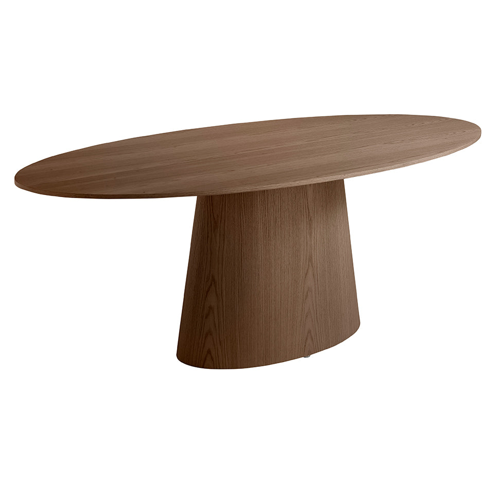 Mesa de comedor de nogal con base ovalada de Angel Cerdá