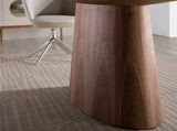 Mesa de comedor de nogal con base ovalada de Angel Cerdá