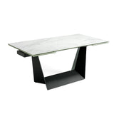 Mesa de comedor de porcelana con extensiones laterales de Angel Cerdá