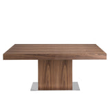 Mesa extensible de comedor de nogal con soporte metálico Angel Cerdá