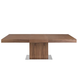 Mesa extensible de comedor de nogal con soporte metálico Angel Cerdá