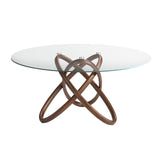 Mesa de comedor redonda de vidrio y fresno nogal ø140cm Angel Cerdá