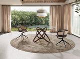 Mesa de comedor redonda de vidrio y fresno nogal ø140cm Angel Cerdá