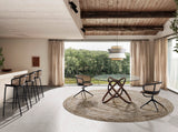 Mesa de comedor redonda de vidrio y fresno nogal ø140cm Angel Cerdá
