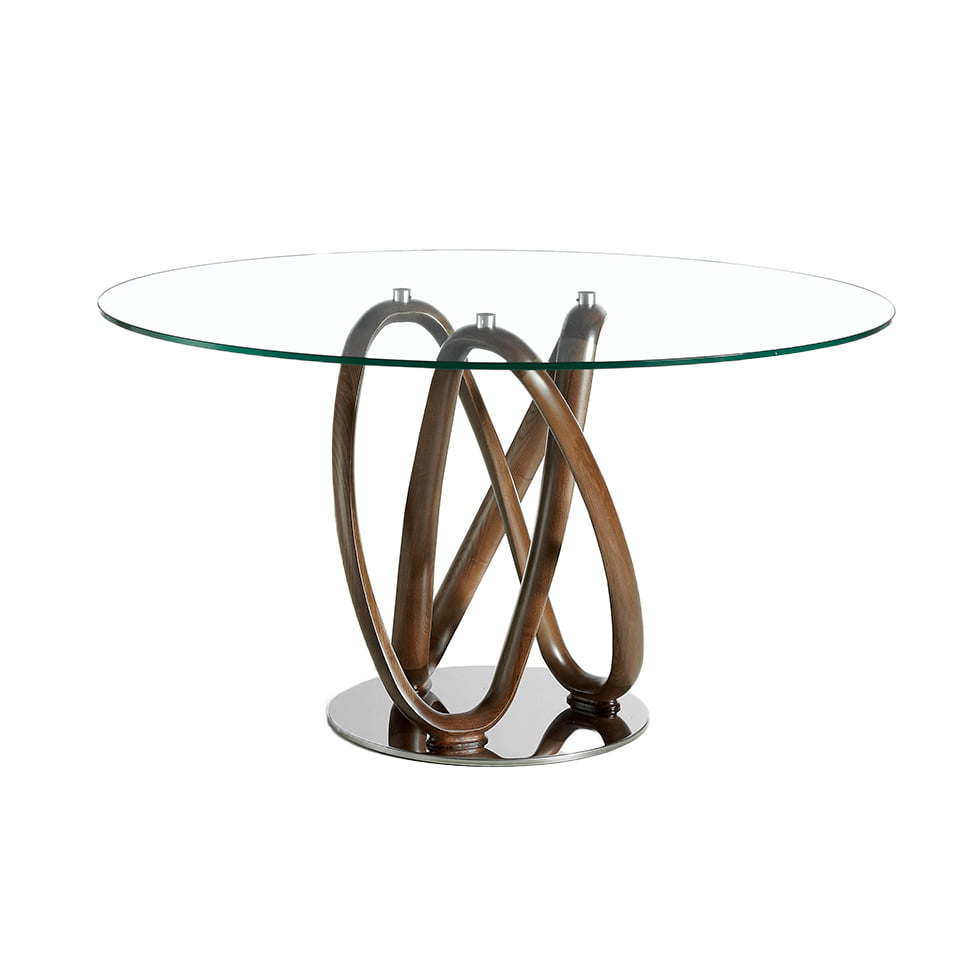 Mesa de comedor de roble con soporte metálico de Angel Cerdá.