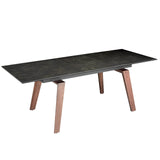 Mesa de café de porcelana con patas de nogal Angel Cerdá