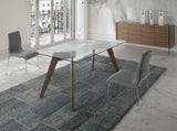 Mesa de comedor rectangular de vidrio con patas de nogal 160x95cm Angel Cerdá