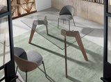 Mesa de comedor rectangular de vidrio con patas de nogal 160x95cm Angel Cerdá