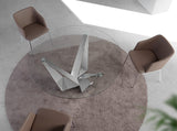 Mesa de comedor redonda con tapa de vidrio ø 150cm Angel Cerdá