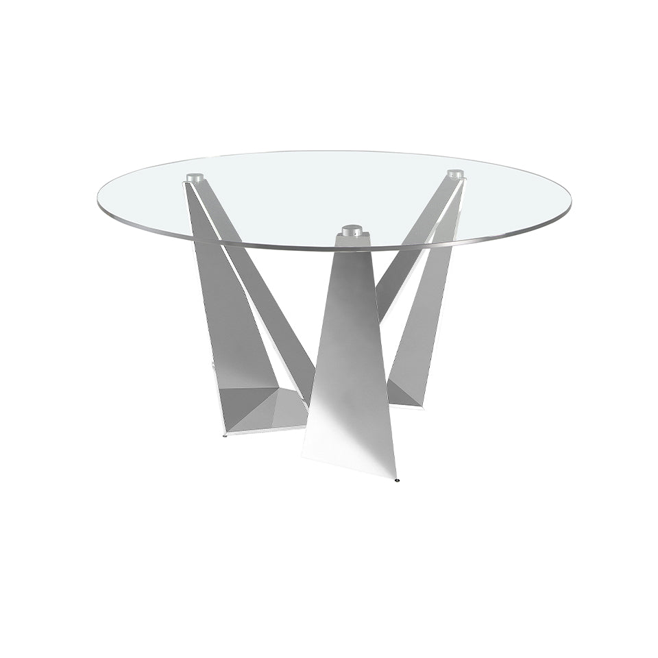 Mesa de comedor redonda con tapa de vidrio ø 150cm Angel Cerdá