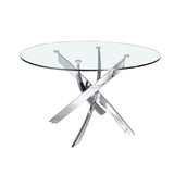 Mesa de comedor redonda de vidrio y acero inoxidable ø120cm Angel Cerdá