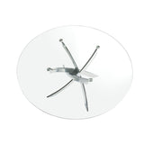Mesa de comedor redonda de vidrio y acero inoxidable ø130cm Angel Cerdá