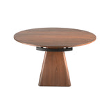Mesa de comedor de nogal con base de pirámide cuadrada de Angel Cerdá.