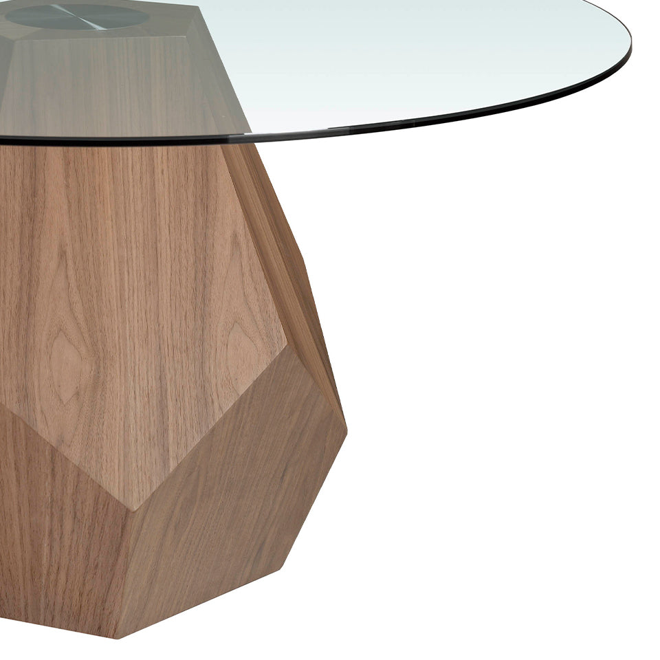 Mesa de comedor de roble con soporte metálico de Angel Cerdá.