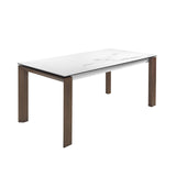 Mesa de comedor extensible de mármol blanco 180/235x90cm Angel Cerdá