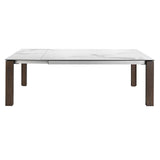 Mesa de comedor extensible de mármol blanco 180/235x90cm Angel Cerdá