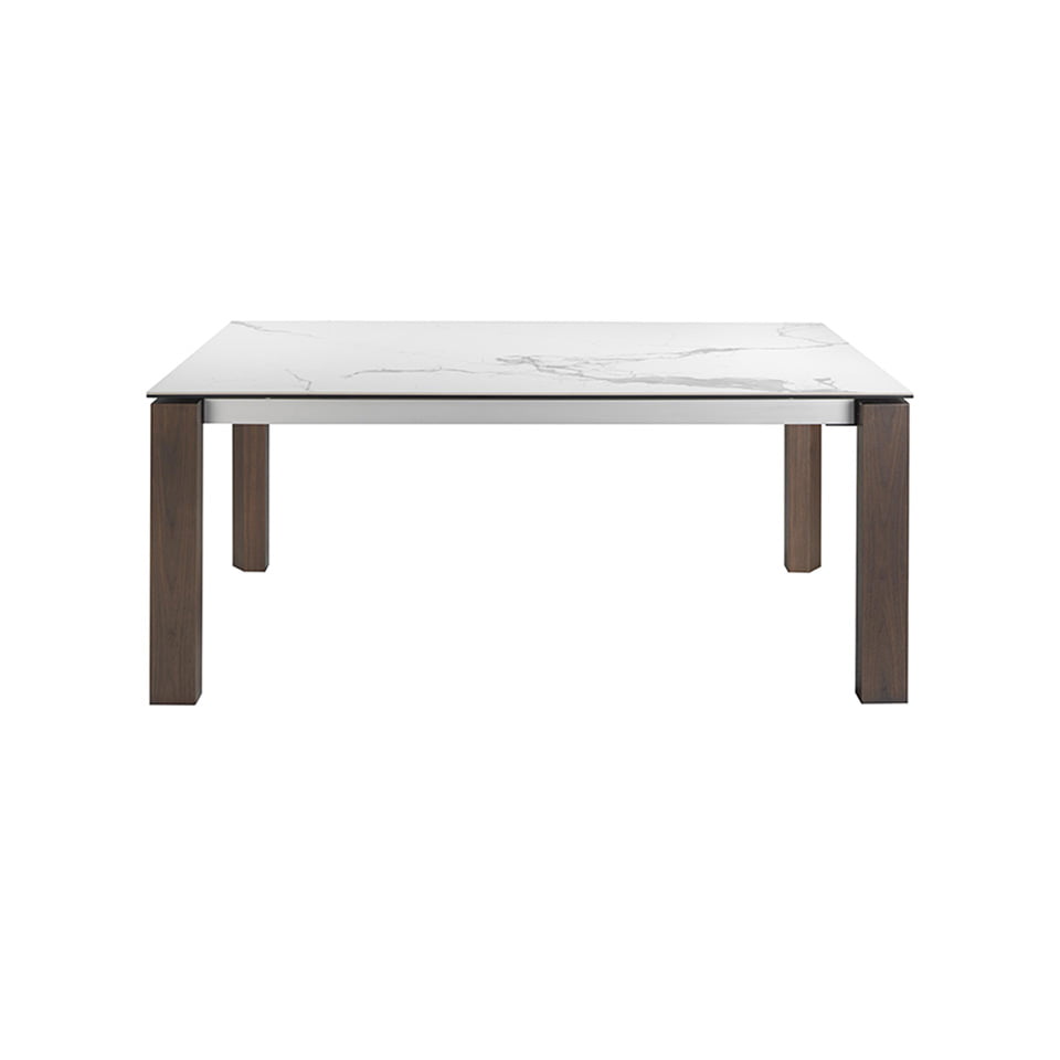 Mesa de comedor extensible de mármol blanco 180/235x90cm Angel Cerdá
