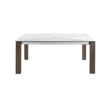 Mesa de comedor extensible de mármol blanco 180/235x90cm Angel Cerdá