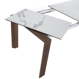 Mesa de comedor extensible de mármol blanco 180/235x90cm Angel Cerdá