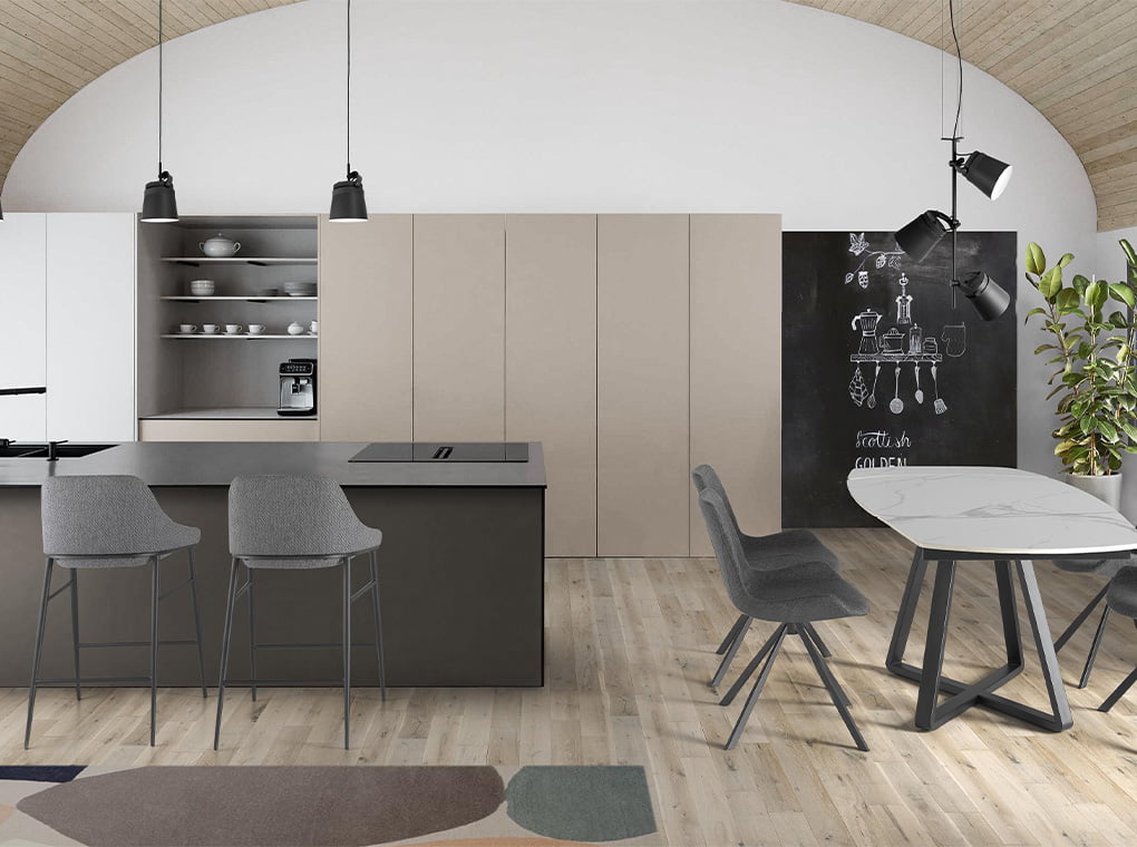Mesa Oval de Comedor de Mármol Porcelanizado Angel Cerdá