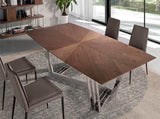 Mesa de comedor de roble con soporte metálico de Angel Cerdá.