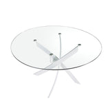 Mesa de comedor redonda de vidrio con patas de acero ø110cm Angel Cerdá