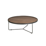 Mesa de café de nogal con soporte metálico Angel Cerdá