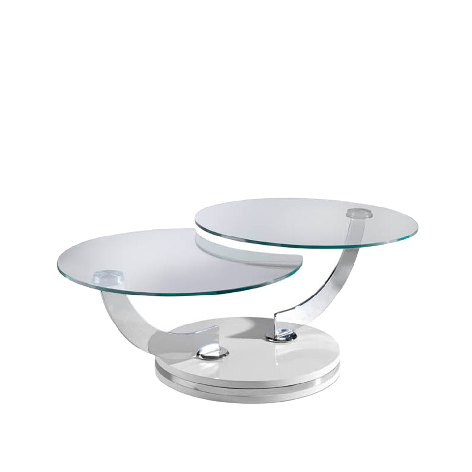 Mesa de café de vidrio con soporte metálico Angel Cerdá