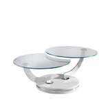 Mesa de café de vidrio con soporte metálico Angel Cerdá