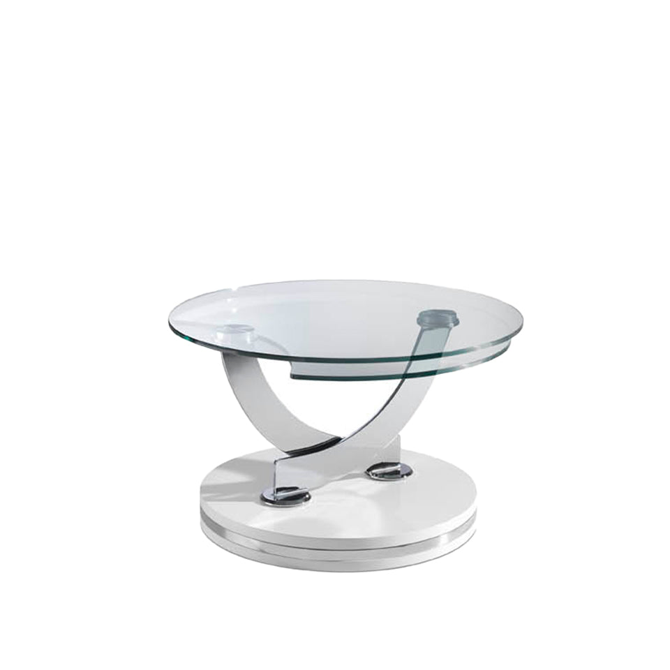 Mesa de café de vidrio con soporte metálico Angel Cerdá