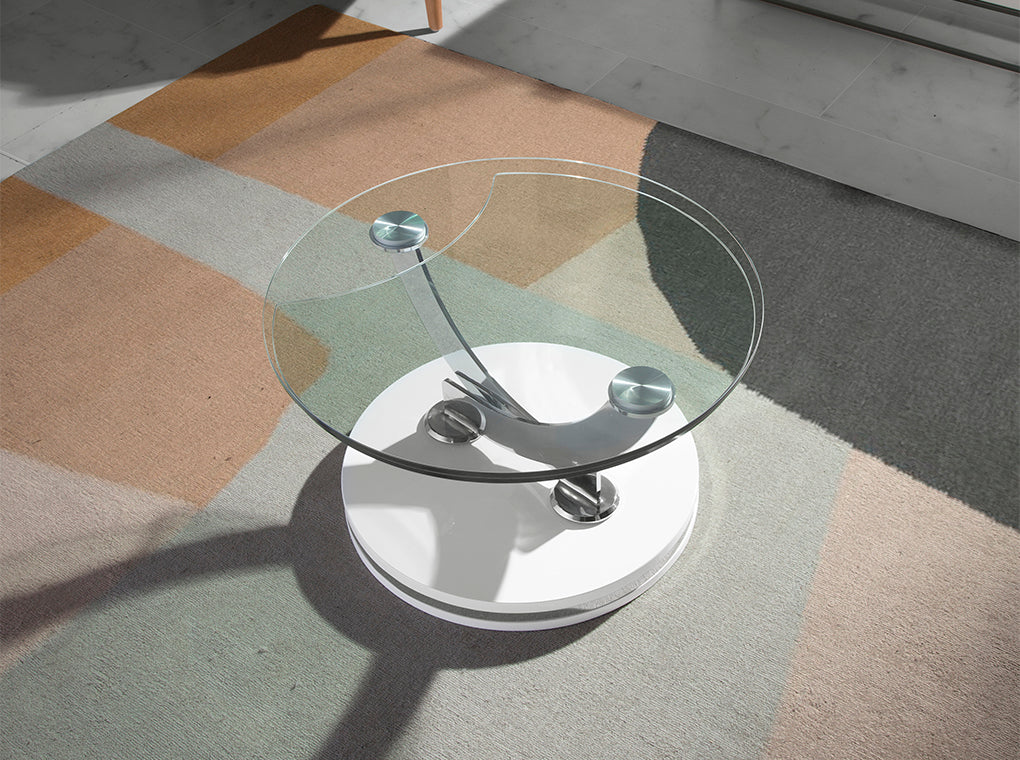 Mesa de café de vidrio con soporte metálico Angel Cerdá