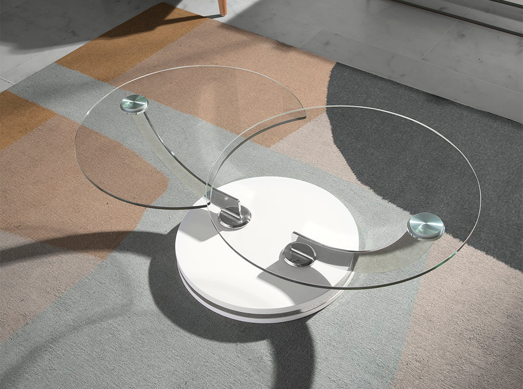 Mesa de café de vidrio con soporte metálico Angel Cerdá