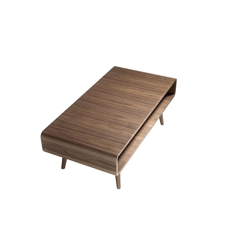 Mesa de café de nogal con soporte para revistas Angel Cerdá