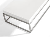 Mesa de café de madera blanca con soporte metálico Angel Cerdá