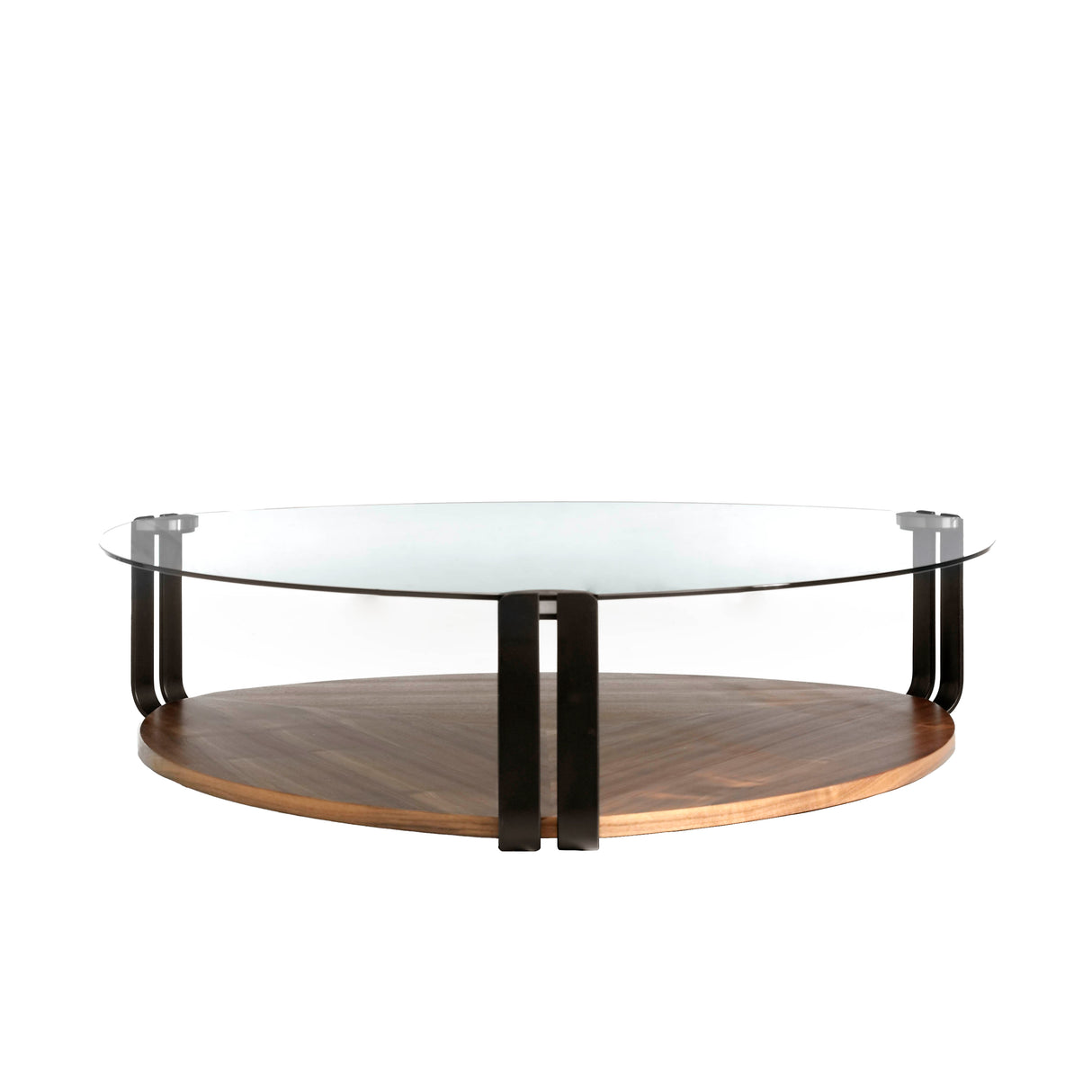 Mesa de café de roble con soporte metálico Angel Cerdá