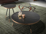 Mesa de café de vidrio templado y madera de nogal Angel Cerdá