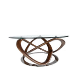 Mesa de café de vidrio templado y madera de nogal Angel Cerdá