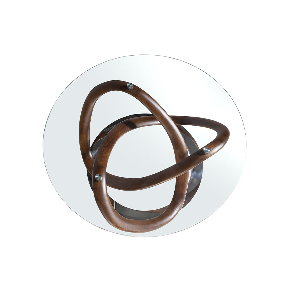 Mesa de café de vidrio templado y madera de nogal Angel Cerdá