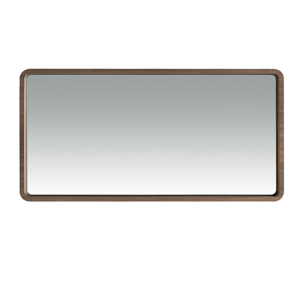 Espejo de pared rectangular con marco de nogal Angel Cerdá.