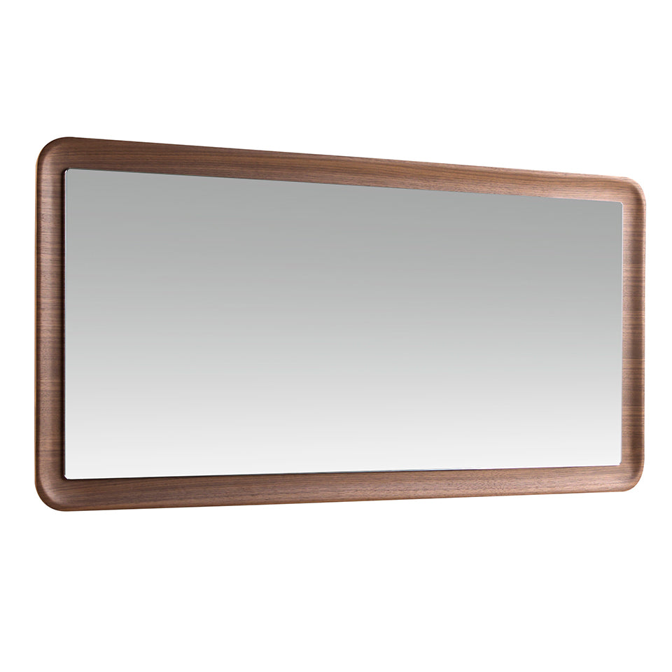 Espejo de pared rectangular de nogal