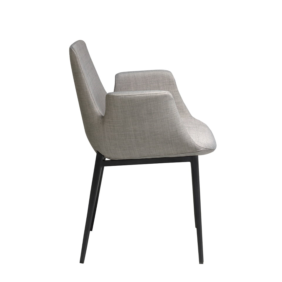 Silla tapizada con tela gris Angel Cerdá