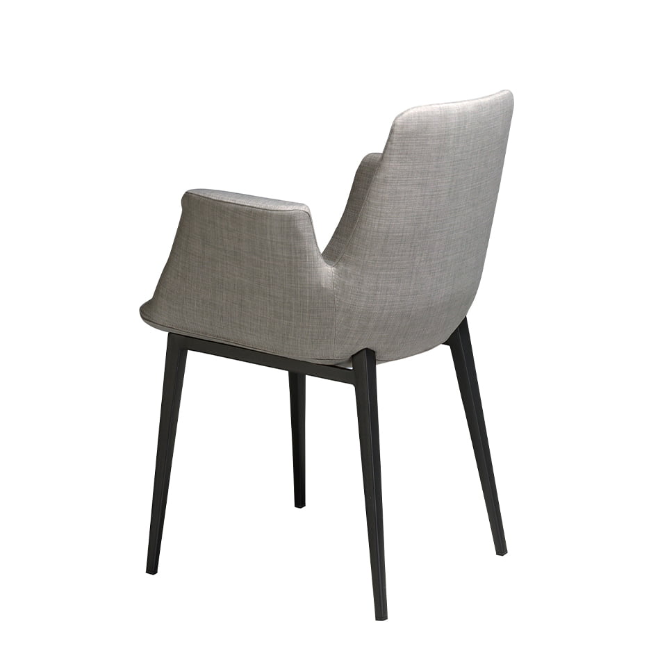 Silla tapizada con tela gris Angel Cerdá