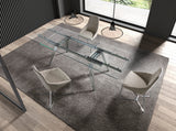 Silla de mesa tapizada en tela marrón de Angel Cerdá