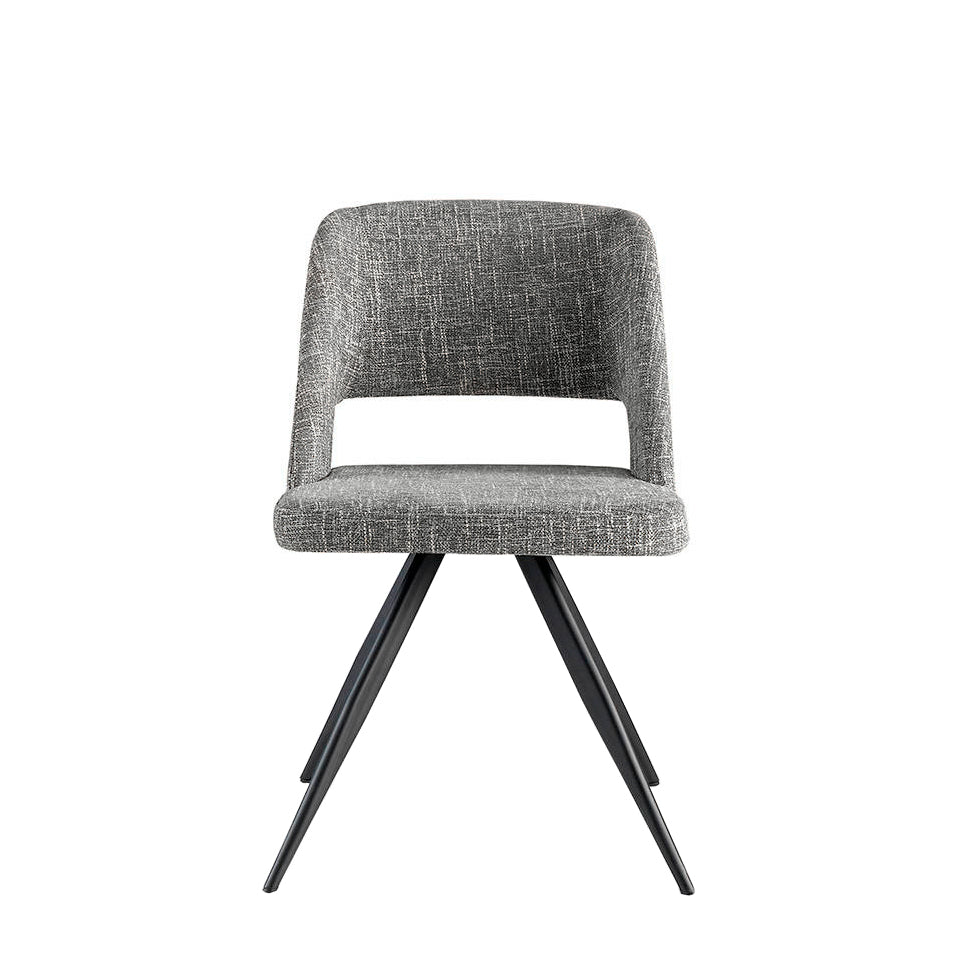 Silla de comedor tapizada en material gris Angel Cerdá
