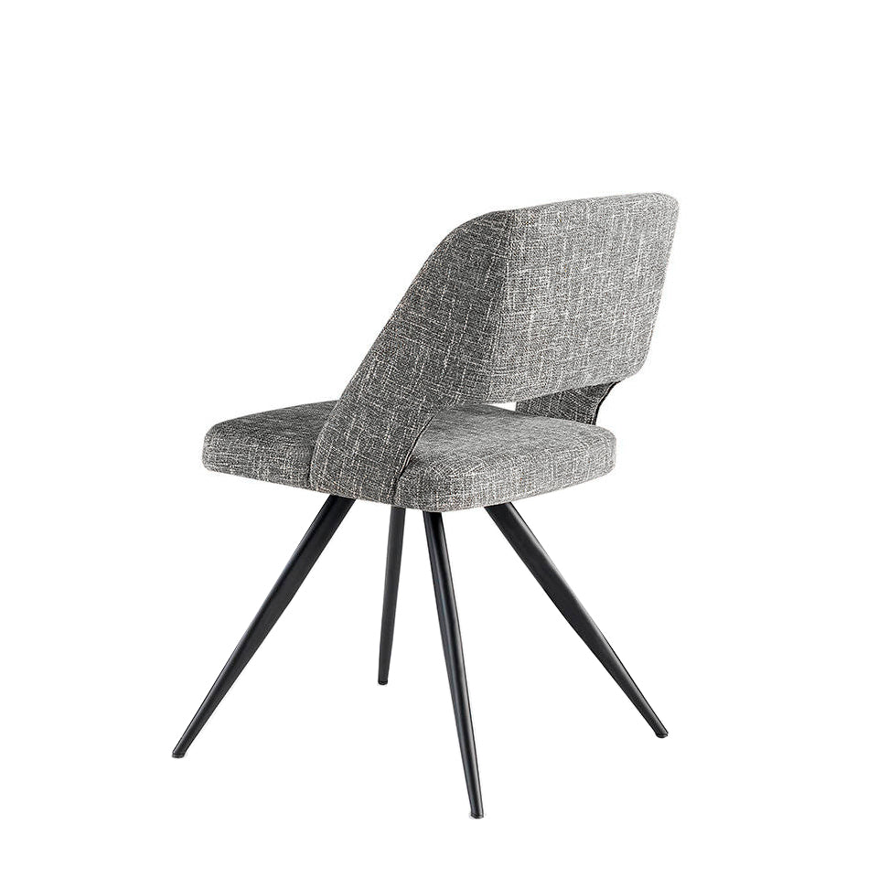 Silla de comedor tapizada en material gris Angel Cerdá