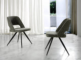 Silla de comedor tapizada en material gris Angel Cerdá