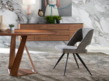 Silla de comedor tapizada en material gris Angel Cerdá