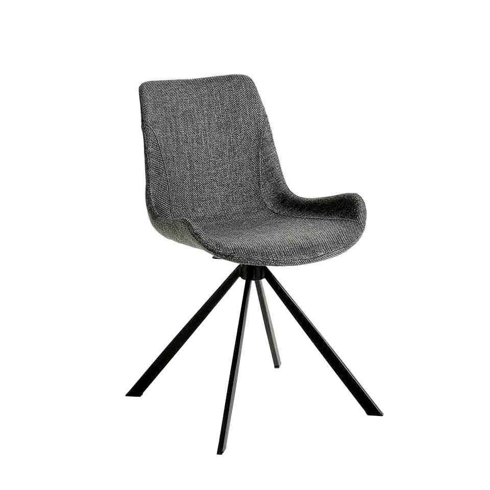 Silla de mesa Vienna tapizada en tela gris Angel Cerdá.