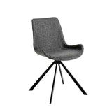 Silla de mesa Vienna tapizada en tela gris Angel Cerdá.