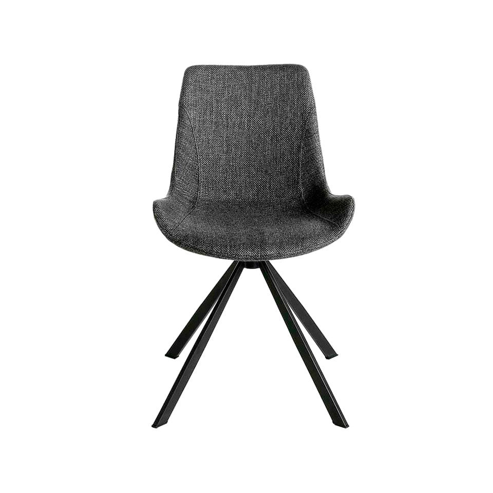 Silla de mesa Vienna tapizada en tela gris Angel Cerdá.